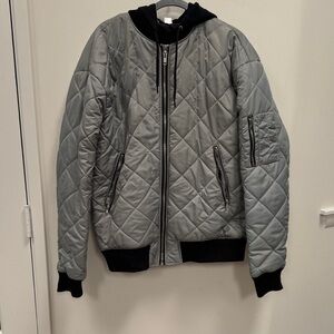 Divided Gray Quilted Puffer Jacket